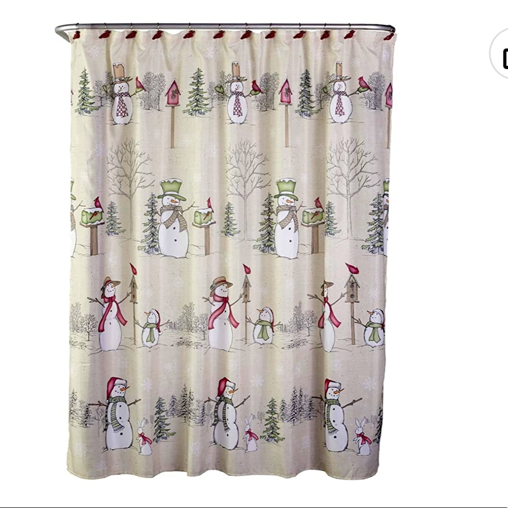 New in package SKL Home Snowman Land Shower Curtain and Hook Set (13 piece)